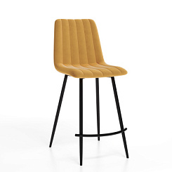 Стул полубарный Тибо (каркас Полубарный черный нубук коллекции Lamb горчичный) Стул полубарный Тибо (каркас Полубарный черный нубук коллекции Lamb горчичный)